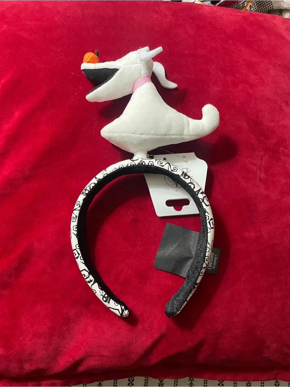 Disney White Cat Plush Headband with Orange Pumpkin Accent